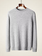 LanlyCashmere Men's Crew Neck Cashmere Sweater Soft Speckled Knit