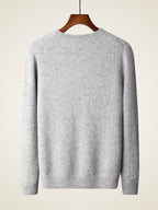 LanlyCashmere Men's Crew Neck Cashmere Sweater Soft Speckled Knit