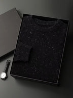 LanlyCashmere Men's Crew Neck Cashmere Sweater Soft Speckled Knit