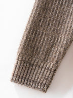 LanlyCashmere Men’s Full Zip Cashmere Cardigan – Textured Stand Collar Sweater