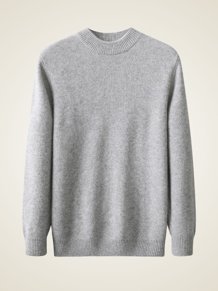 LanlyCashmere Men’s Mock Neck Cashmere Sweater – Lightweight Luxury Knit