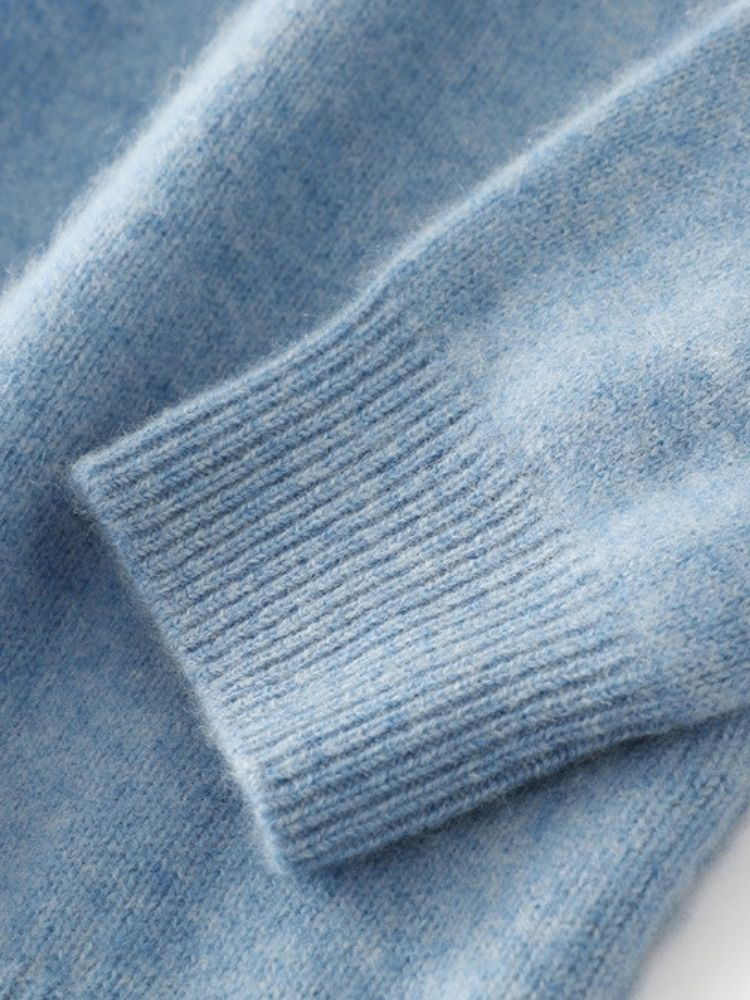 LanlyCashmere Men’s Mock Neck Cashmere Sweater – Lightweight Luxury Knit