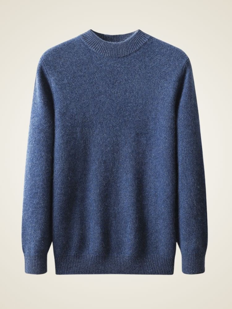 LanlyCashmere Men’s Mock Neck Cashmere Sweater – Lightweight Luxury Knit