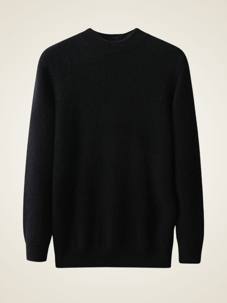 LanlyCashmere Men’s Mock Neck Cashmere Sweater – Lightweight Luxury Knit