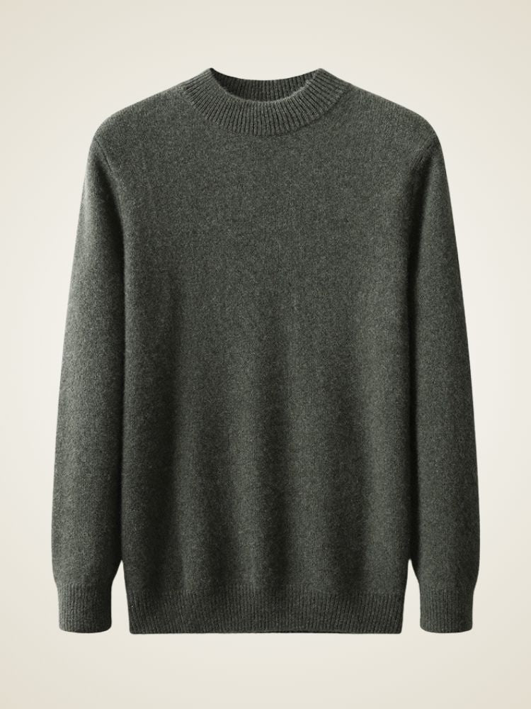 LanlyCashmere Men’s Mock Neck Cashmere Sweater – Lightweight Luxury Knit
