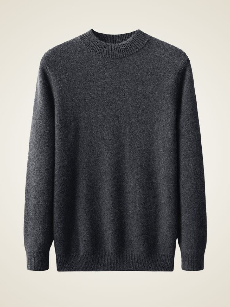 LanlyCashmere Men’s Mock Neck Cashmere Sweater – Lightweight Luxury Knit