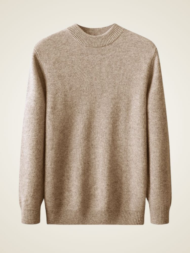 LanlyCashmere Men’s Mock Neck Cashmere Sweater – Lightweight Luxury Knit
