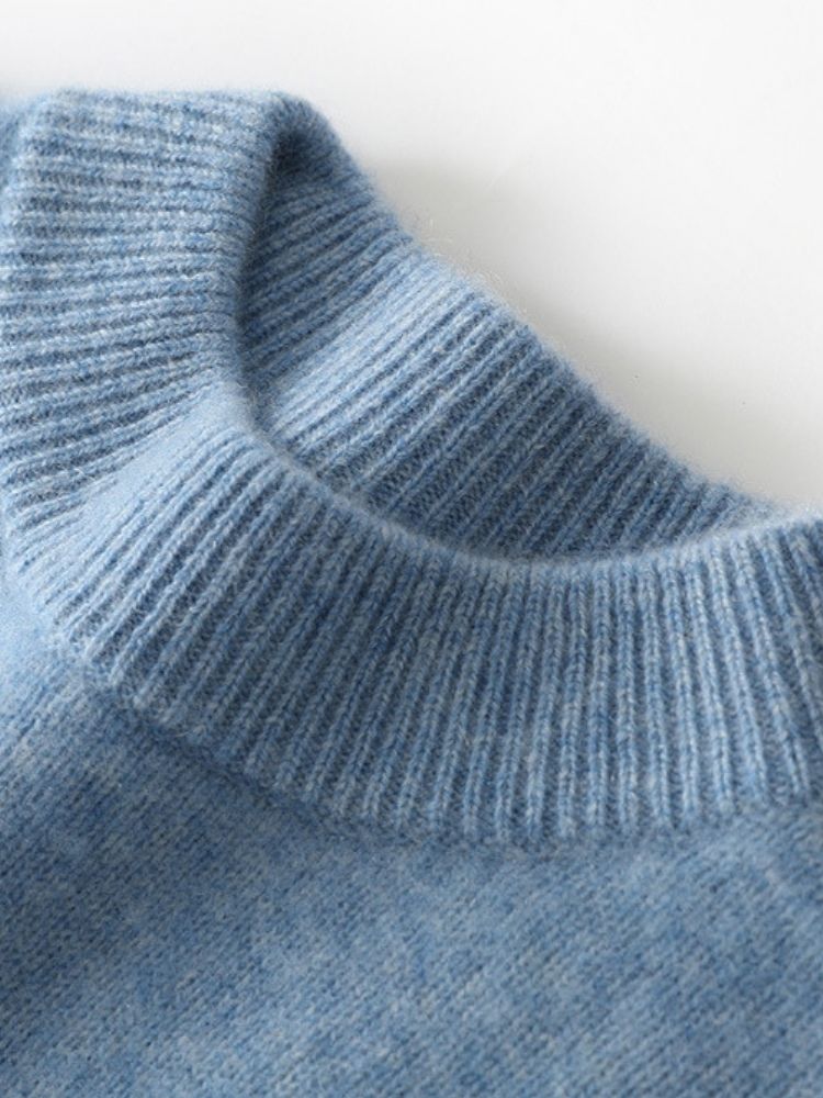LanlyCashmere Men’s Mock Neck Cashmere Sweater – Lightweight Luxury Knit