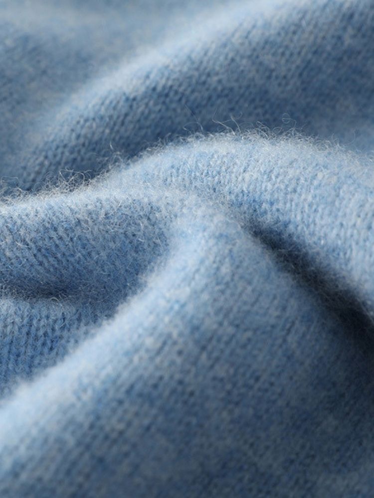 LanlyCashmere Men’s Mock Neck Cashmere Sweater – Lightweight Luxury Knit