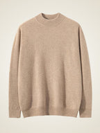LanlyCashmere Men’s Mock Neck Cashmere Sweater – Lightweight Luxury Knit Pullover