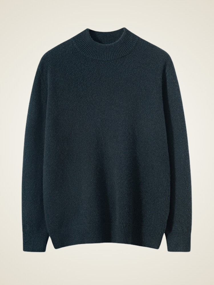 LanlyCashmere Men’s Mock Neck Cashmere Sweater – Luxury Knit Pullover
