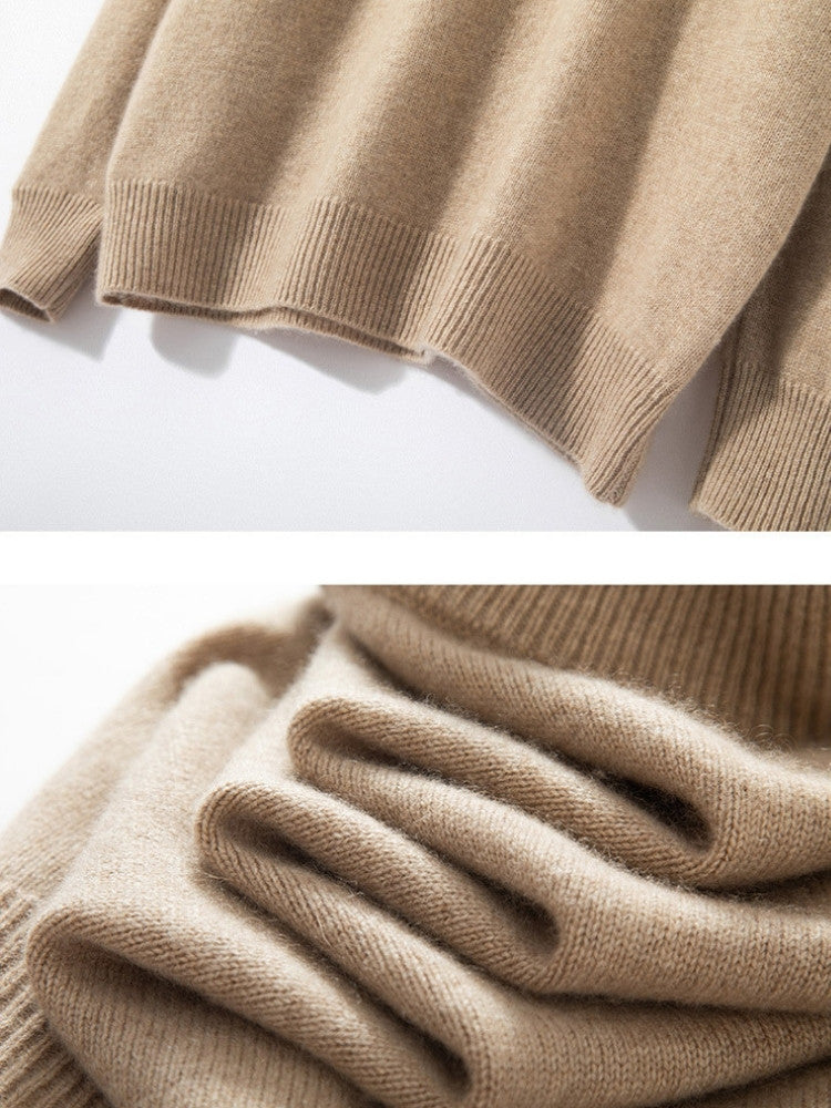 LanlyCashmere Men’s Mock Neck Cashmere Sweater – Luxury Knit Pullover
