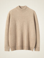 LanlyCashmere Men’s Mock Neck Cashmere Sweater – Luxury Knit Pullover