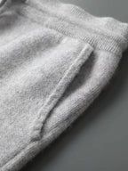 LanlyCashmere Men's Pullover Cashmere Hoodie Set Knit Tracksuit