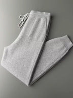 LanlyCashmere Men's Pullover Cashmere Hoodie Set Knit Tracksuit