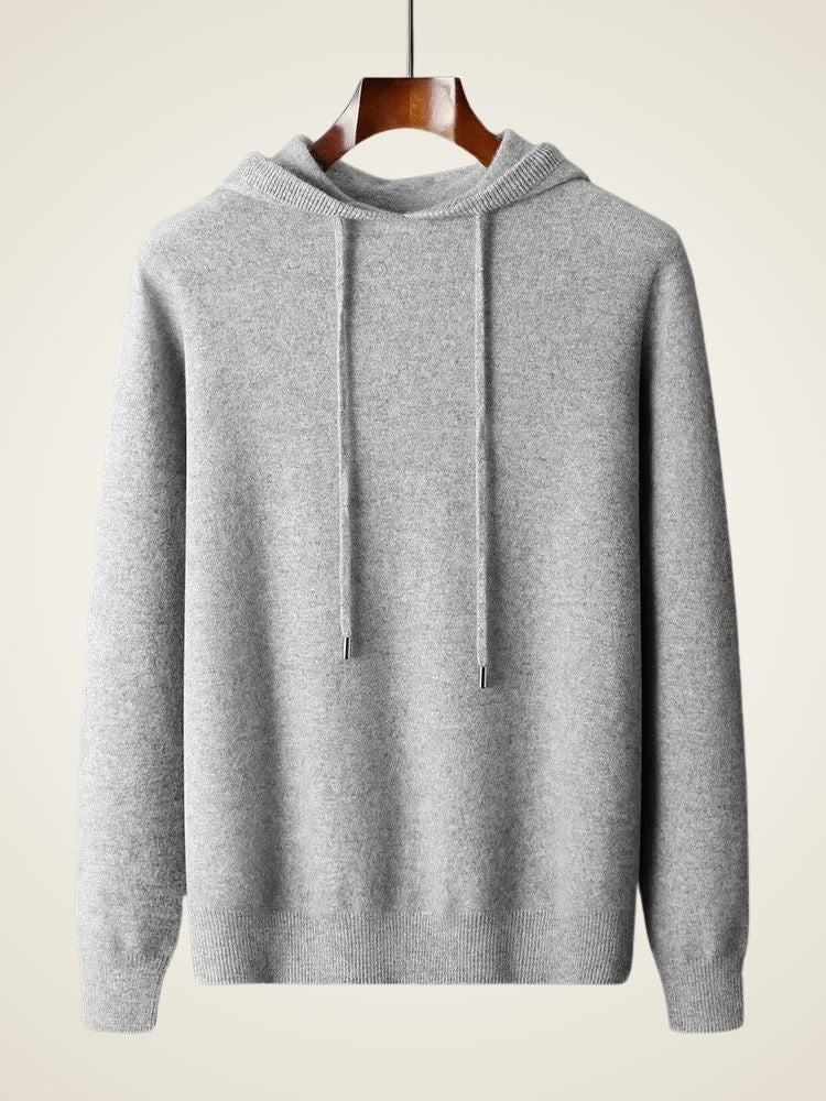 LanlyCashmere Men's Pullover Cashmere Hoodie Set Knit Tracksuit