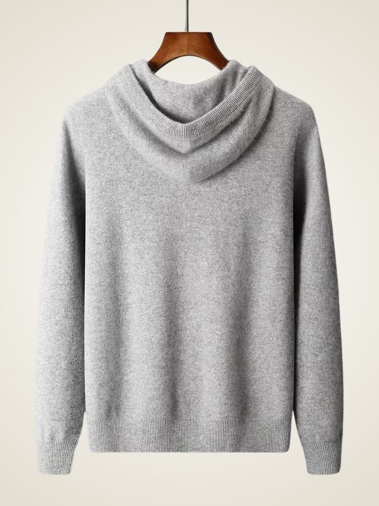 LanlyCashmere Men's Pullover Cashmere Hoodie Set Knit Tracksuit