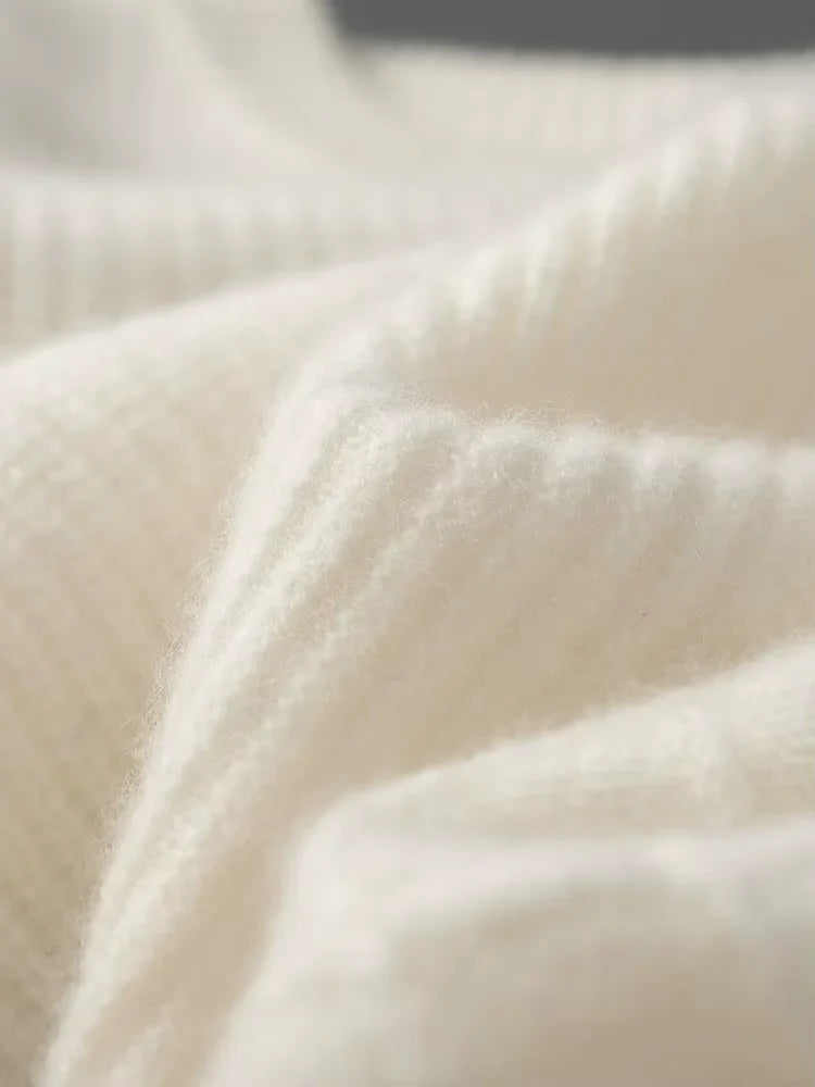 LanlyCashmere Men's Textured Crew Neck Cashmere Sweater