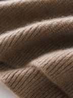 LanlyCashmere Men’s Thick Cashmere Mock Neck Sweater – Textured Knit Pullover
