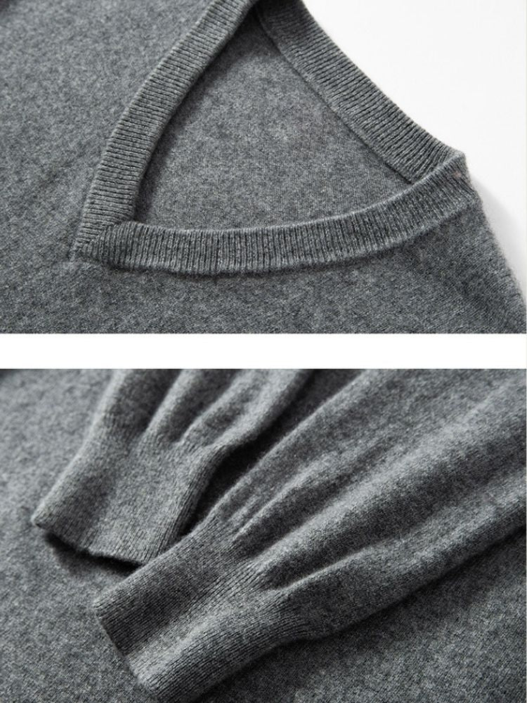 LanlyCashmere Men’s V-Neck Cashmere Sweater – Classic Luxury Knit