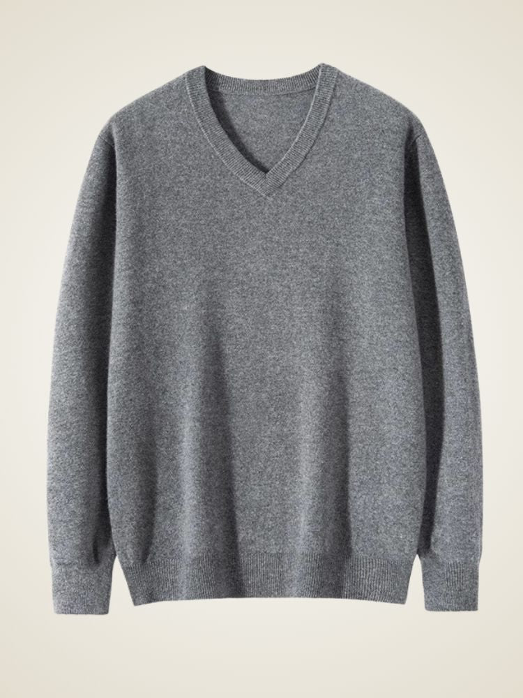 LanlyCashmere Men’s V-Neck Cashmere Sweater – Classic Luxury Knit