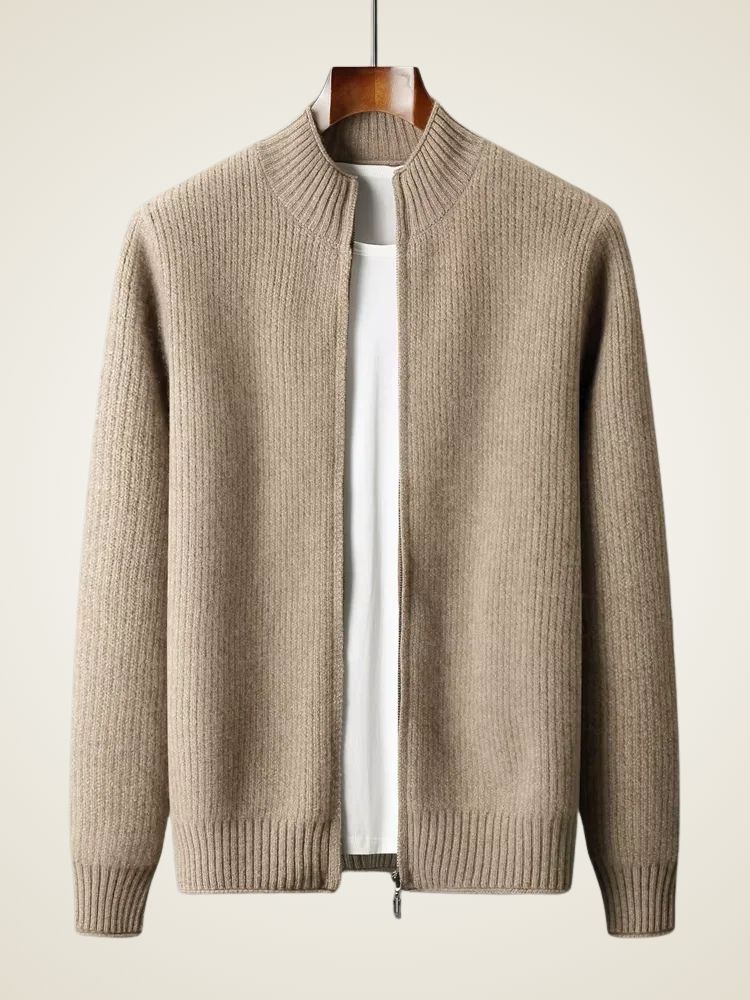 LanlyCashmere Men’s Zip-Up Cashmere Sweater 