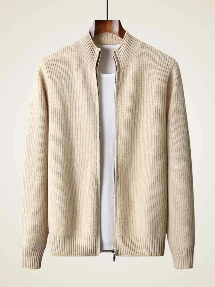 LanlyCashmere Men’s Zip-Up Cashmere Sweater 