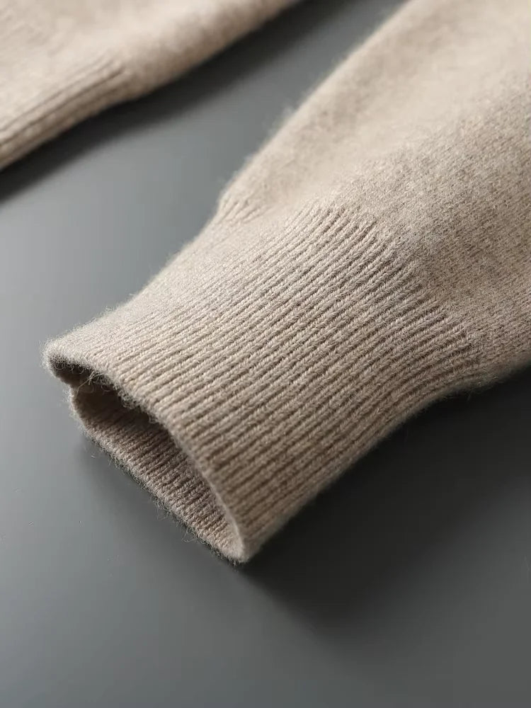 LanlyCashmere Men's Zip Cashmere Sweater Minimal Knit Jacket