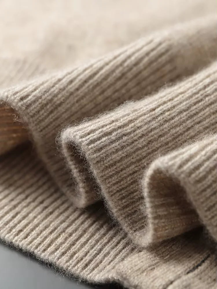 LanlyCashmere Men's Zip Cashmere Sweater Minimal Knit Jacket