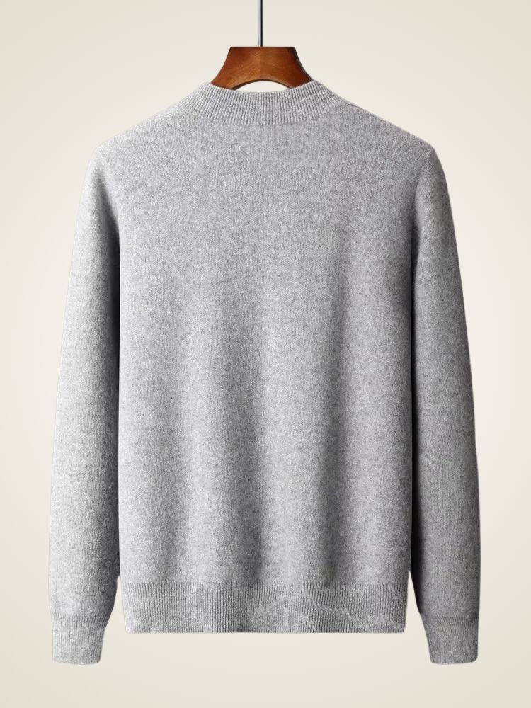LanlyCashmere Men's Zip Cashmere Sweater Minimal Knit Jacket