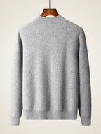 LanlyCashmere Men's Zip Cashmere Sweater Minimal Knit Jacket