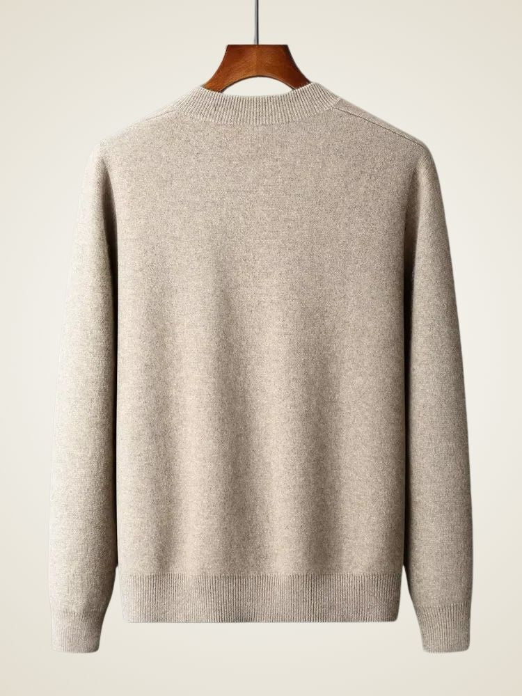LanlyCashmere Men's Zip Cashmere Sweater Minimal Knit Jacket