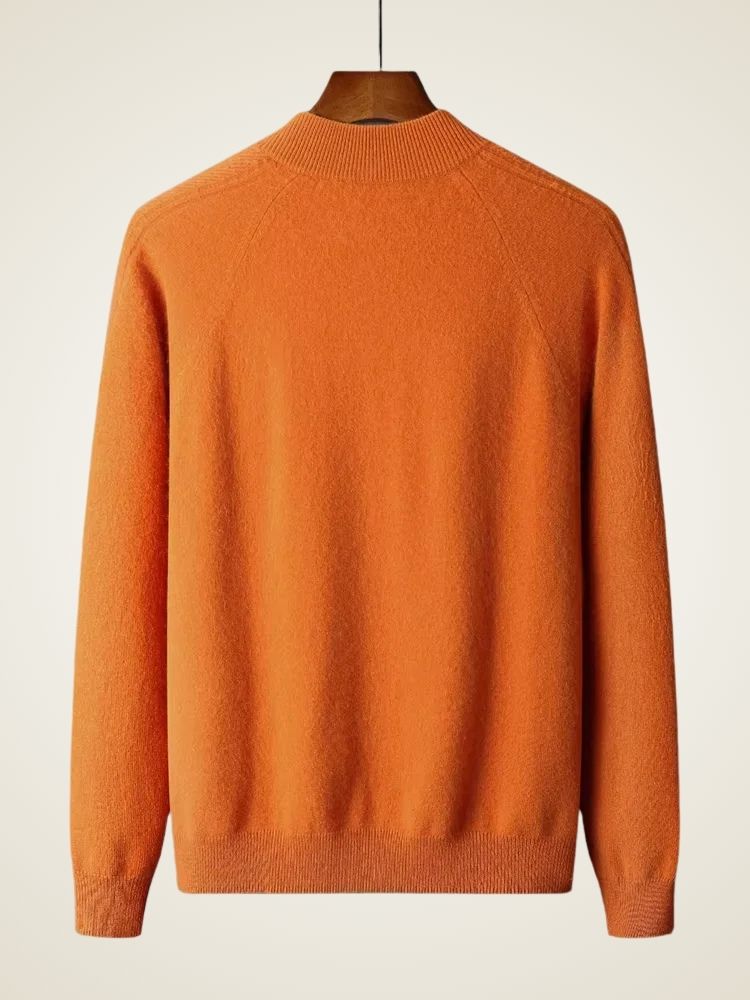 LanlyCashmere Men's Zip Up Cashmere Cardigan Stand Collar