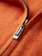 LanlyCashmere Men's Zip Up Cashmere Cardigan Stand Collar