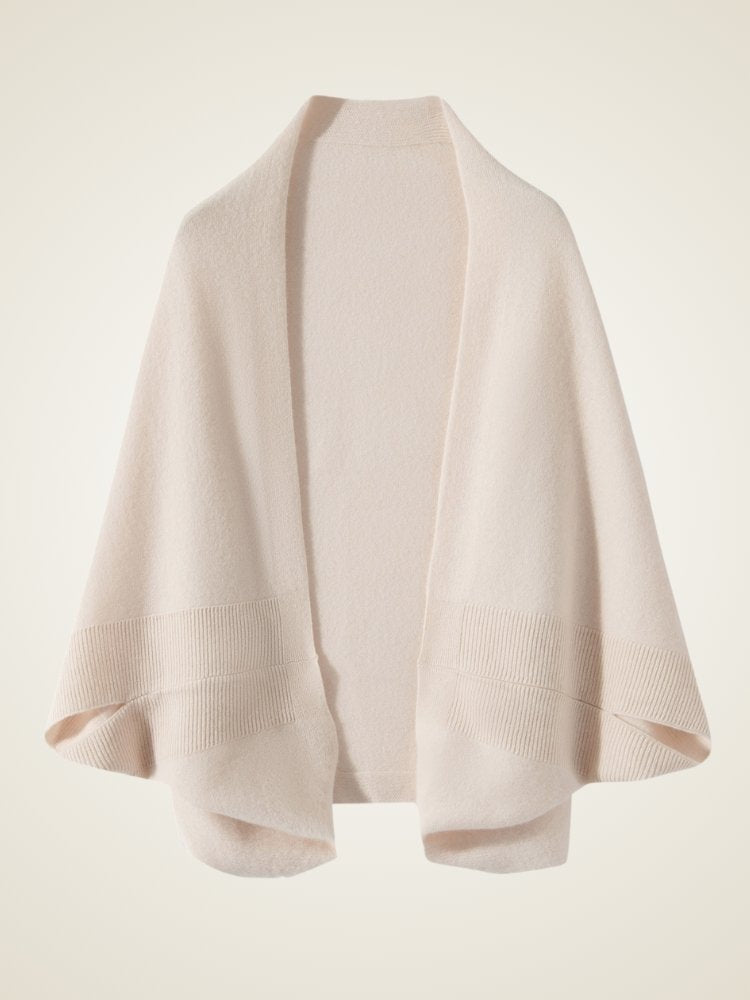 LanlyCashmere Sleeved Cashmere Poncho – Luxury Open Front Wrap for Women