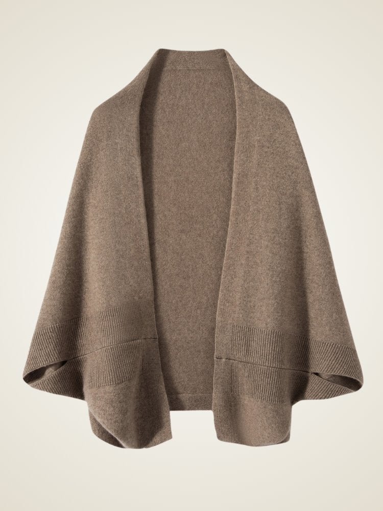 LanlyCashmere Sleeved Cashmere Poncho – Luxury Open Front Wrap for Women
