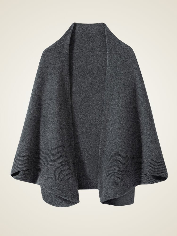 LanlyCashmere Sleeved Cashmere Poncho – Luxury Open Front Wrap for Women