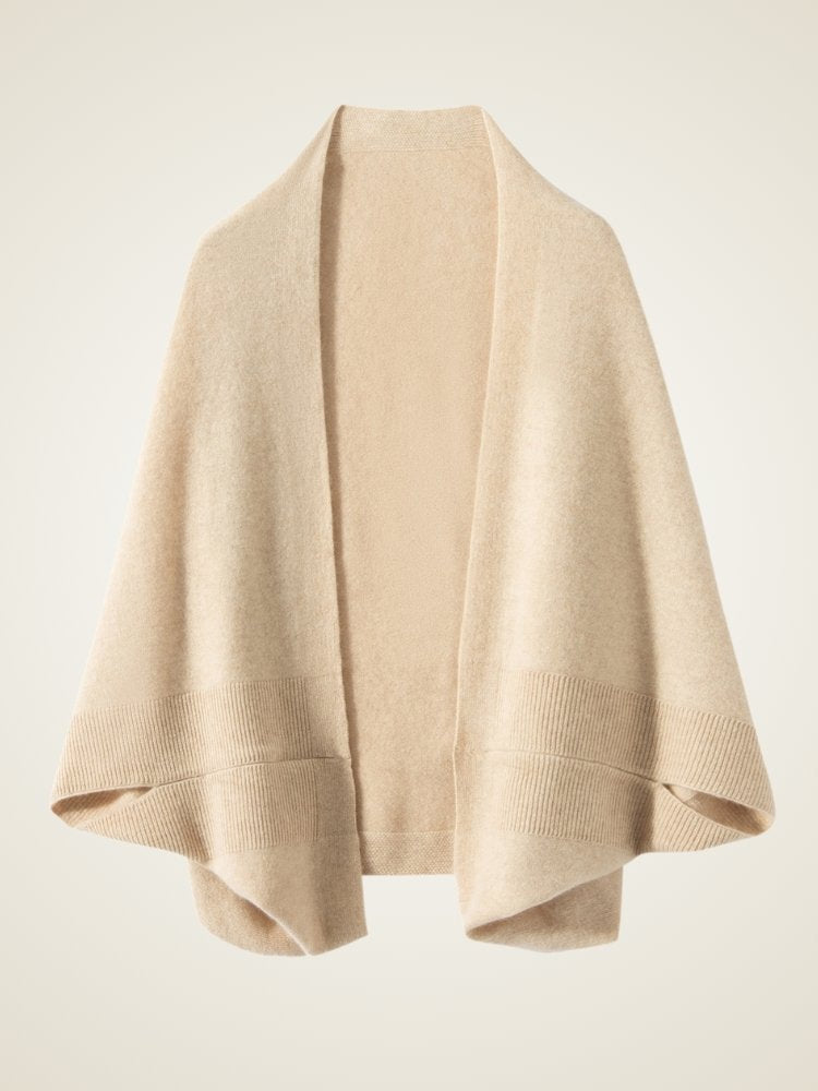 LanlyCashmere Sleeved Cashmere Poncho – Luxury Open Front Wrap for Women