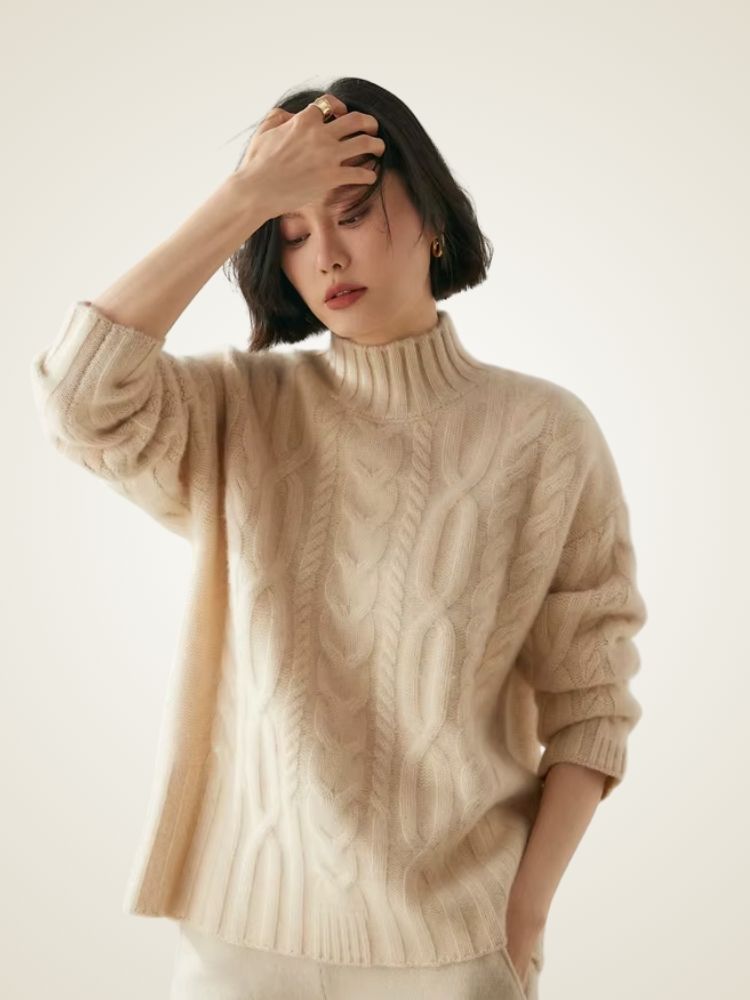 LanlyCashmere Winter Cashmere Sweater Women