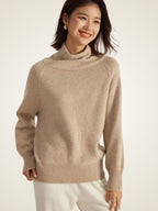 LanlyCashmere Women's Cashmere Cowl Neck Sweater Relaxed Fit
