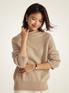 LanlyCashmere Women's Cashmere Cowl Neck Sweater Relaxed Fit