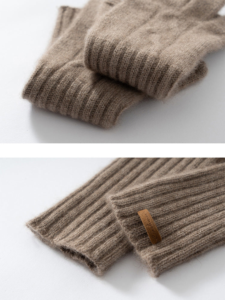 LanlyCashmere Women’s Cashmere Knit Gloves – Soft Warm Long Winter Gloves