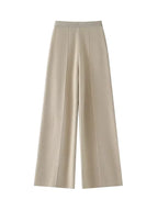 LanlyCashmere Women's Cashmere Knit Pants Wide Leg Lounge