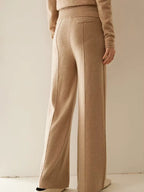 LanlyCashmere Women's Cashmere Knit Pants Wide Leg Lounge