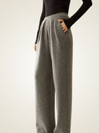 LanlyCashmere Women’s Cashmere Knit Pants – Wide Leg Soft Lounge Trousers