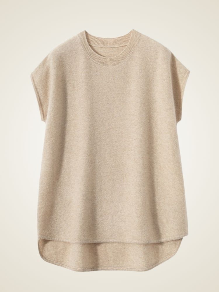 LanlyCashmere Women's Cashmere Short Sleeve Sweater Knit Top