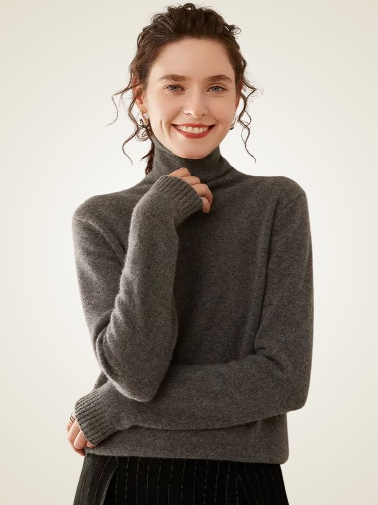 LanlyCashmere Women's Cashmere Turtleneck Sweater Soft Pullover
