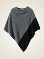 LanlyCashmere Women's Colorblock Cashmere Poncho Luxury Wrap
