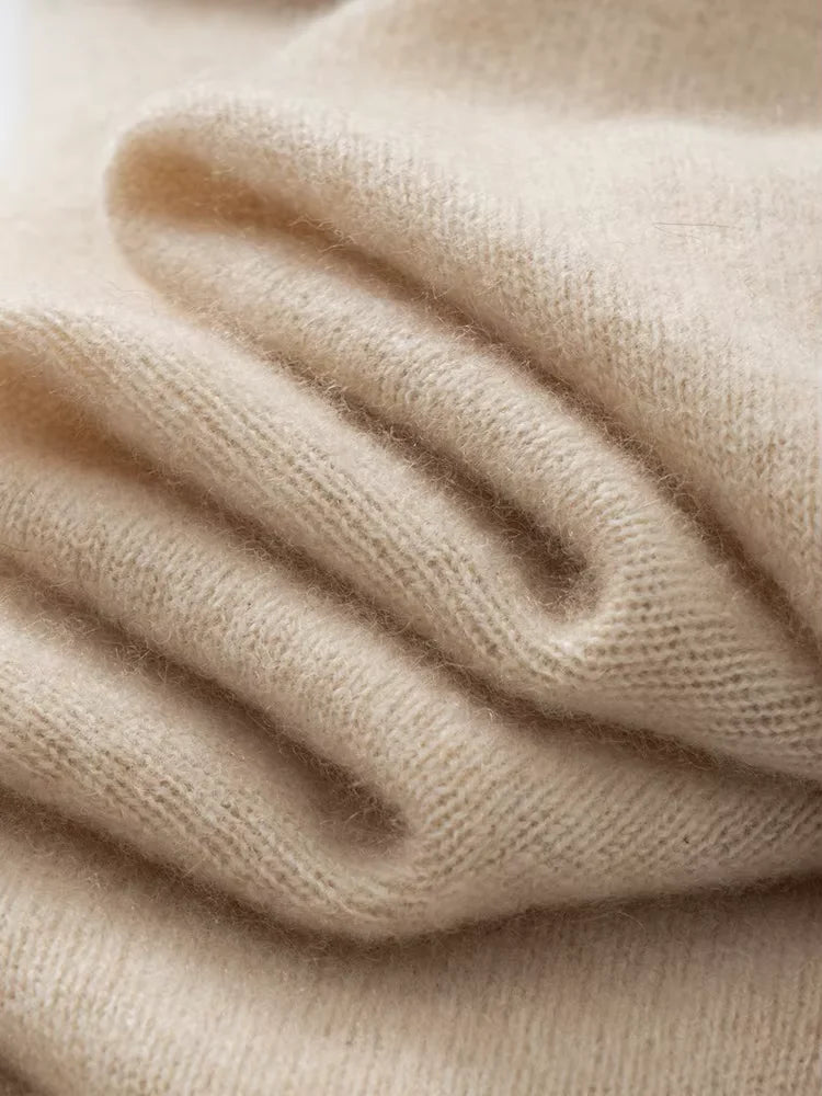 LanlyCashmere Women's Colorblock Cashmere Poncho Luxury Wrap