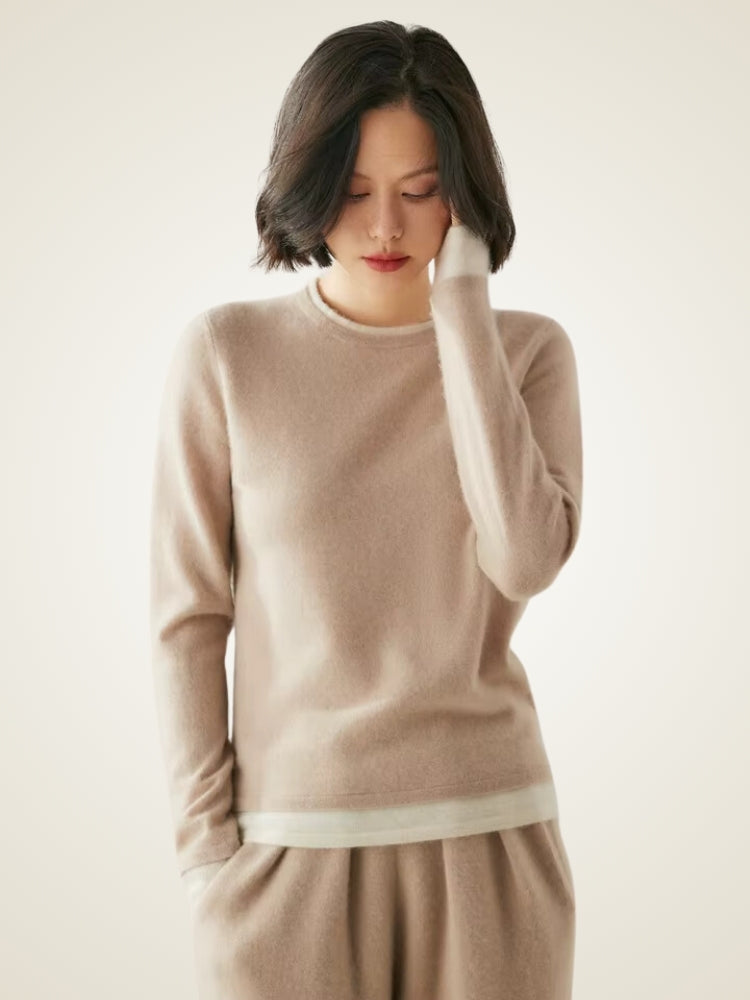 LanlyCashmere Women's Crew Neck Cashmere Sweater 